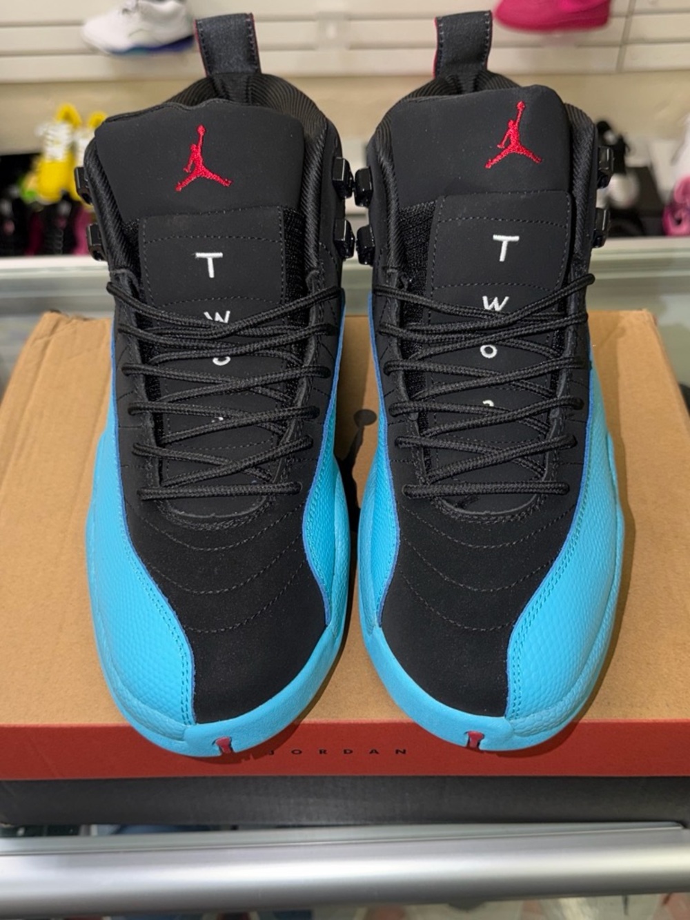 Jordan Men’s Black and Blue Retro Basketball Sneakers